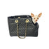 Kate Quilted Dog Carrier Black Vegan Leather