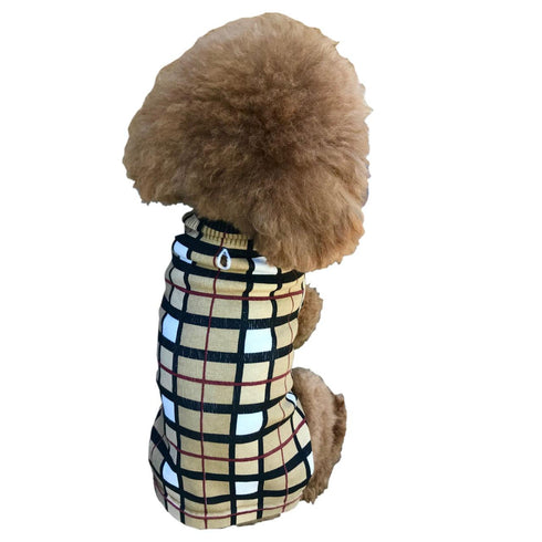 Kilpatrick Mockneck Dog Sweater Sand Plaid