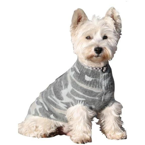 Lightwashed Camouflage Mockneck Dog Sweater Olive