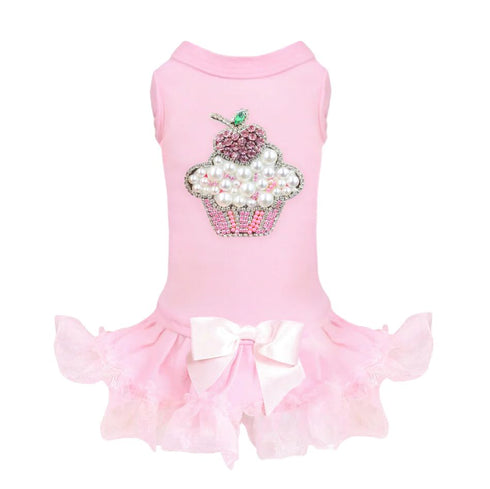Lil' Miss Cupcake Dog Dress Pink