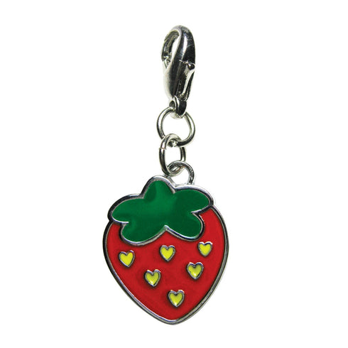 Love for Strawberry Enamel Dog Collar Charm