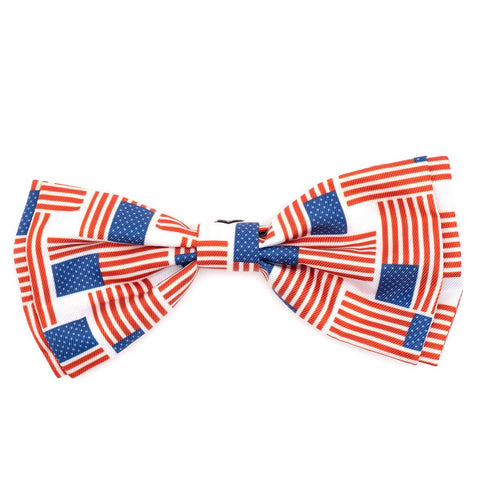 Patchwork Flag Dog Bow Tie