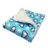 Penguins & Snowflakes Flannel Dog Blanket Turquoise