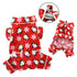 Penguins & Snowflakes Flannel Dog Pajamas Red