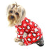 Penguins & Snowflakes Flannel Dog Pajamas Red