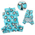 Penguins & Snowflakes Flannel Dog Pajamas Turquoise