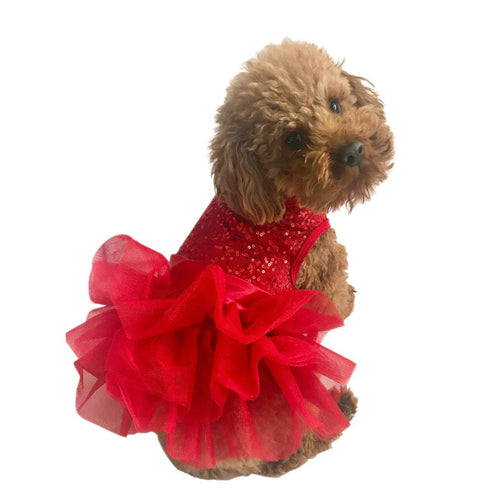 Picture Perfect Fufu Tutu Dog Dress Red