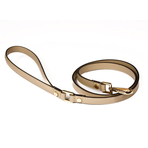 Plain Leather Dog Leash Mud