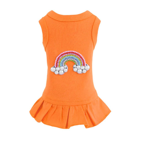 Rainbow Dog Dress Orange