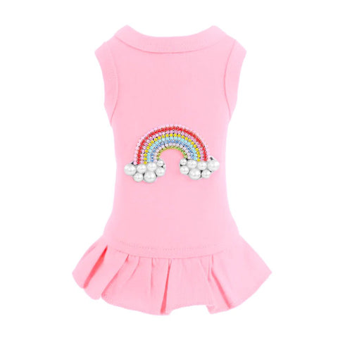 Rainbow Dog Dress Pink