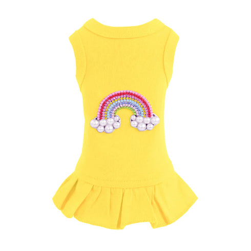 Rainbow Dog Dress Yellow