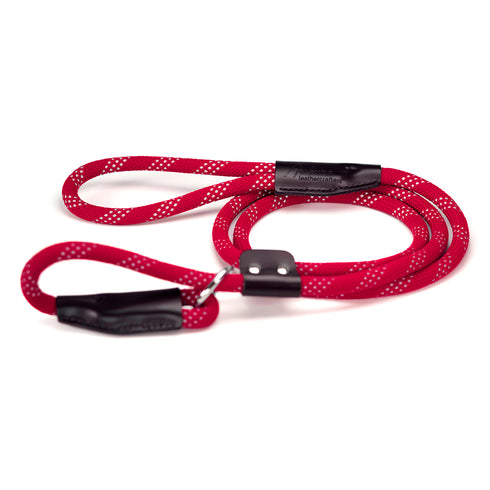 Reflective Slip Rope Dog Leash Imperial Red