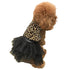 Retro Leopard Velvet Tutu Dog Dress