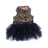 Retro Leopard Velvet Tutu Dog Dress