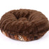 Round Bagel Mink Dog Bed Brown/Gold/Chocolate