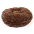 Round Bagel Mink Dog Bed Chocolate