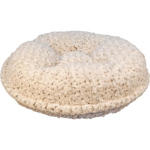 Round Bagel Rosebud Dog Bed Chocolate/Beige