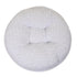Round Bagel Rosebud Dog Bed White