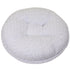 Round Bagel Rosebud Dog Bed White