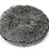Round Bagel Shag Dog Bed Black Frosted