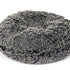 Round Bagel Shag Dog Bed Black Frosted