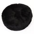 Round Bagel Shag Dog Bed Black