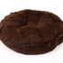 Round Bagel Shag Dog Bed Chocolate