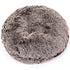 Round Bagel Shag Dog Bed Chocolate Frosted