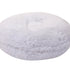 Round Bagel Shag Dog Bed White