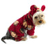 Silly Monkey Fleece Hooded Dog Pajamas Burgundy