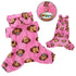 Silly Monkey Fleece Hooded Dog Pajamas Pink