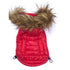 Ski Bunny Puffer Dog Coat Red