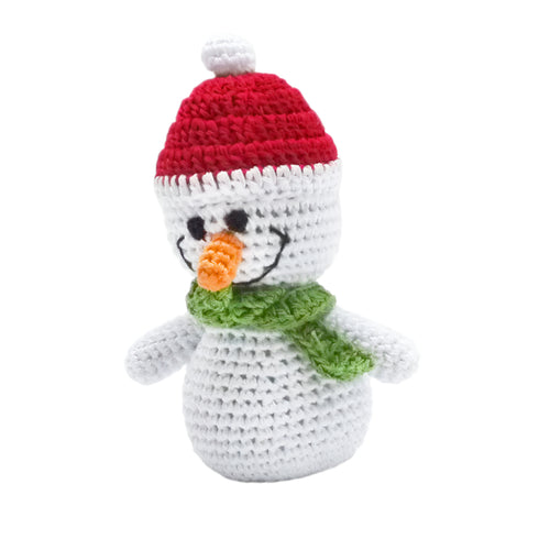 Snowman Doll Crochet Dog Toy