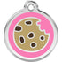 Stainless Steel And Enamel Cookie Pink Dog ID Tag