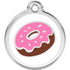 Stainless Steel And Enamel Donut Dog ID Tag