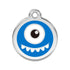 Stainless Steel And Enamel Monster Blue Dog ID Tag