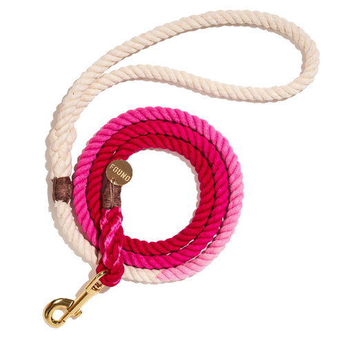 Standard Bolt Snap Rope Dog Leash Magenta Ombre