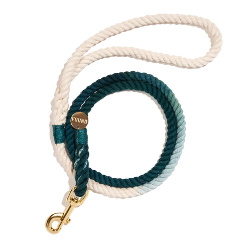 Standard Bolt Snap Rope Dog Leash Marine Green Ombre