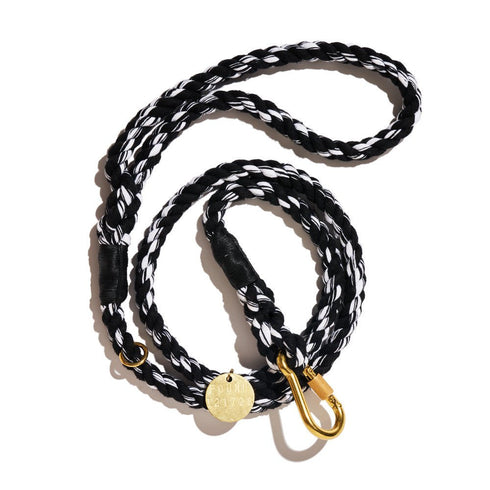 Standard Cotton Rope Dog Leash Black/White