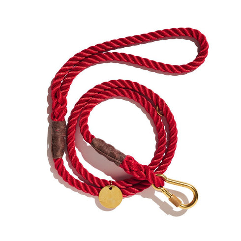Standard Cotton Rope Dog Leash Red