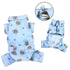 Teddy Bear Love Flannel Dog Pajamas Light Blue