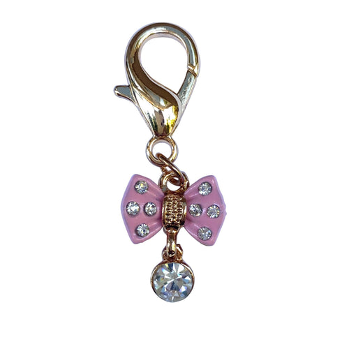 Tiny Pink Bow Dog Collar Charm