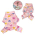 Ultra Plush Colorful Hearts Turtleneck Dog Pajamas Pink