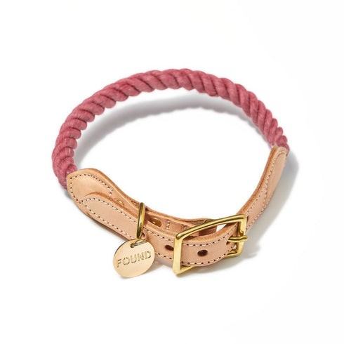 Up-Cycled Rope Dog Collar Nantucket Red