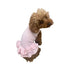 Velour Bow & Pearls Dog Dress Pink