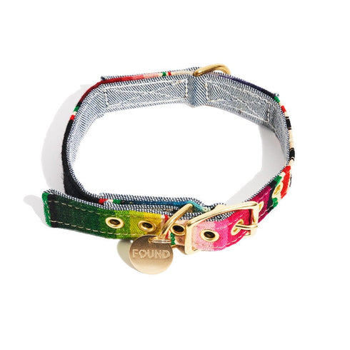 Vintage Cotton Canvas Dog Collar Fiesta