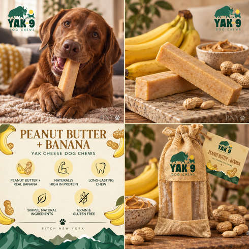 Peanut Butter & Banana Yak Cheese Dog Chews