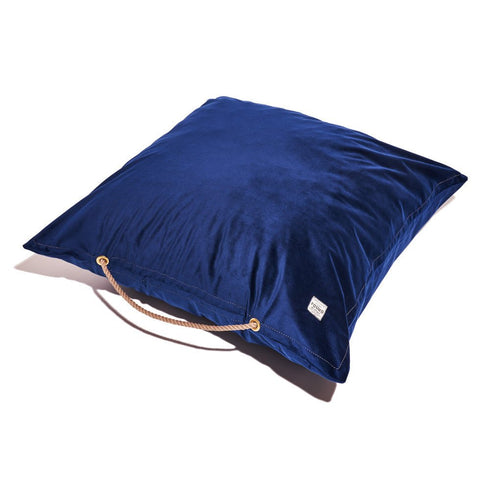 Washable Velvet Dog Bed Navy