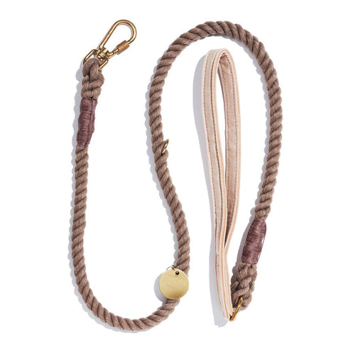 Washable Velvet Dog Leash Cream