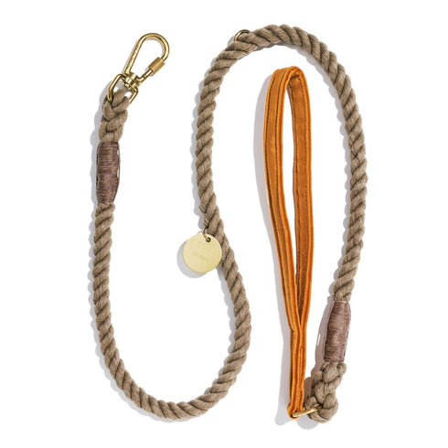 Washable Velvet Dog Leash Marigold